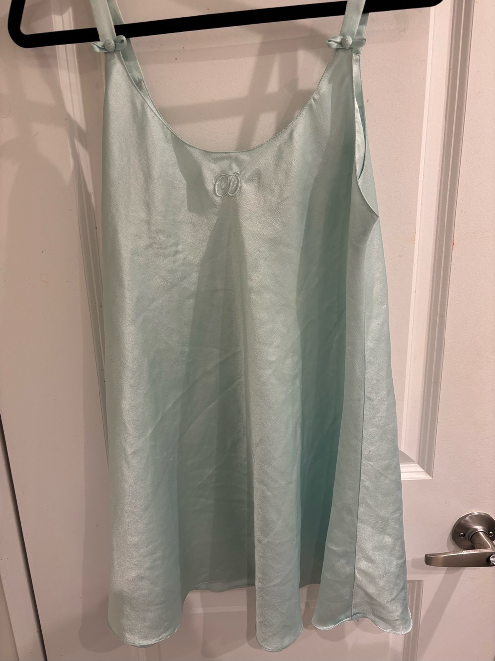 Dior Light Aqua Satin Chemise Slip